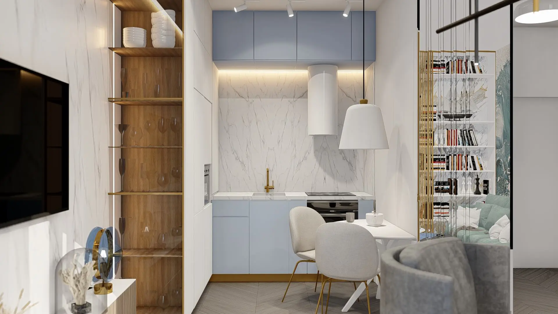 Prezentare interior apartament bucatarie