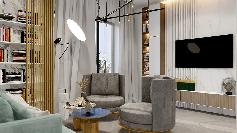 Prezentare interior apartament living