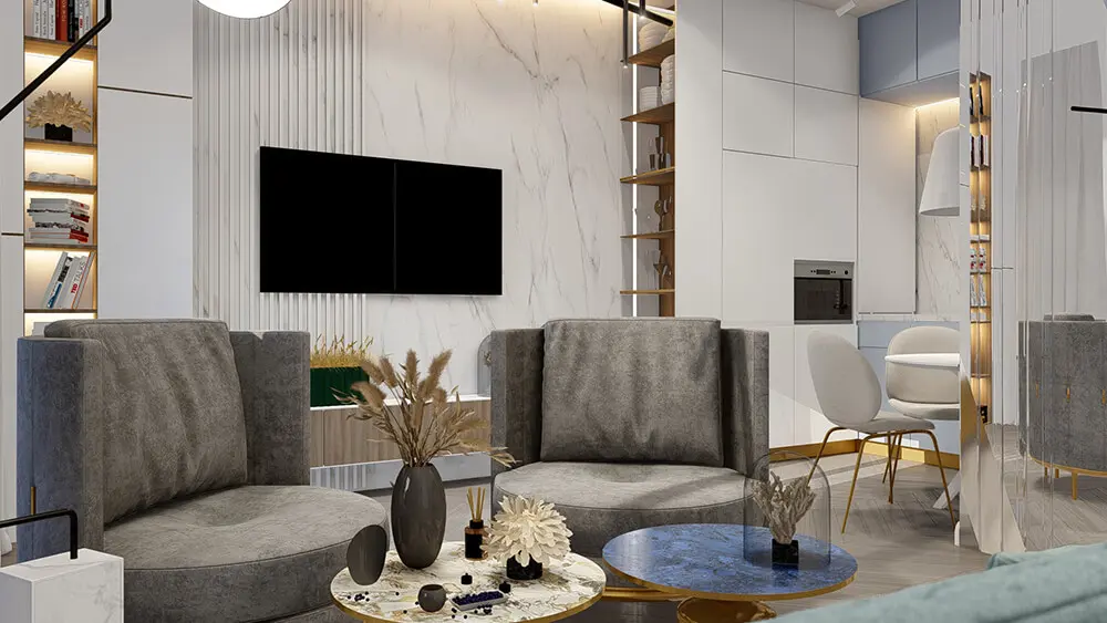 Prezentare living apartament