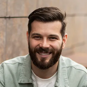 smiley man posing