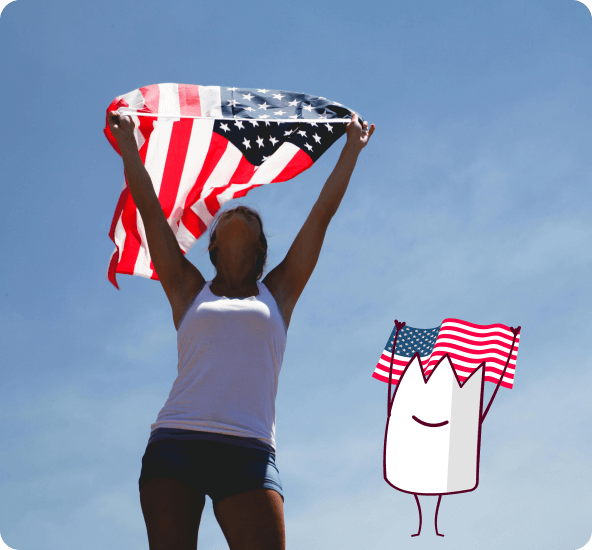 girl enjoying  4th of July