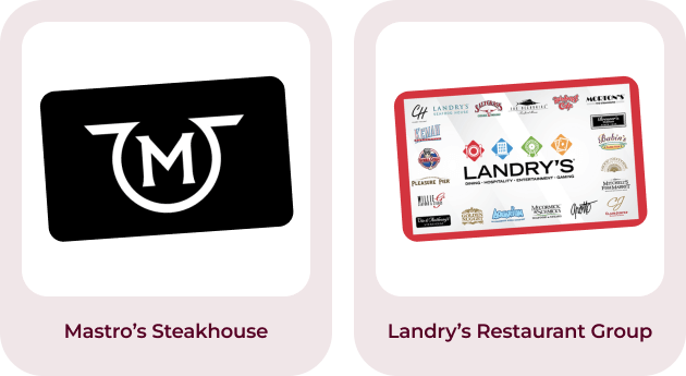 Employee birthdays, work anniversaries, and Father's Day are just some of the uses for these fine dining gift cards
