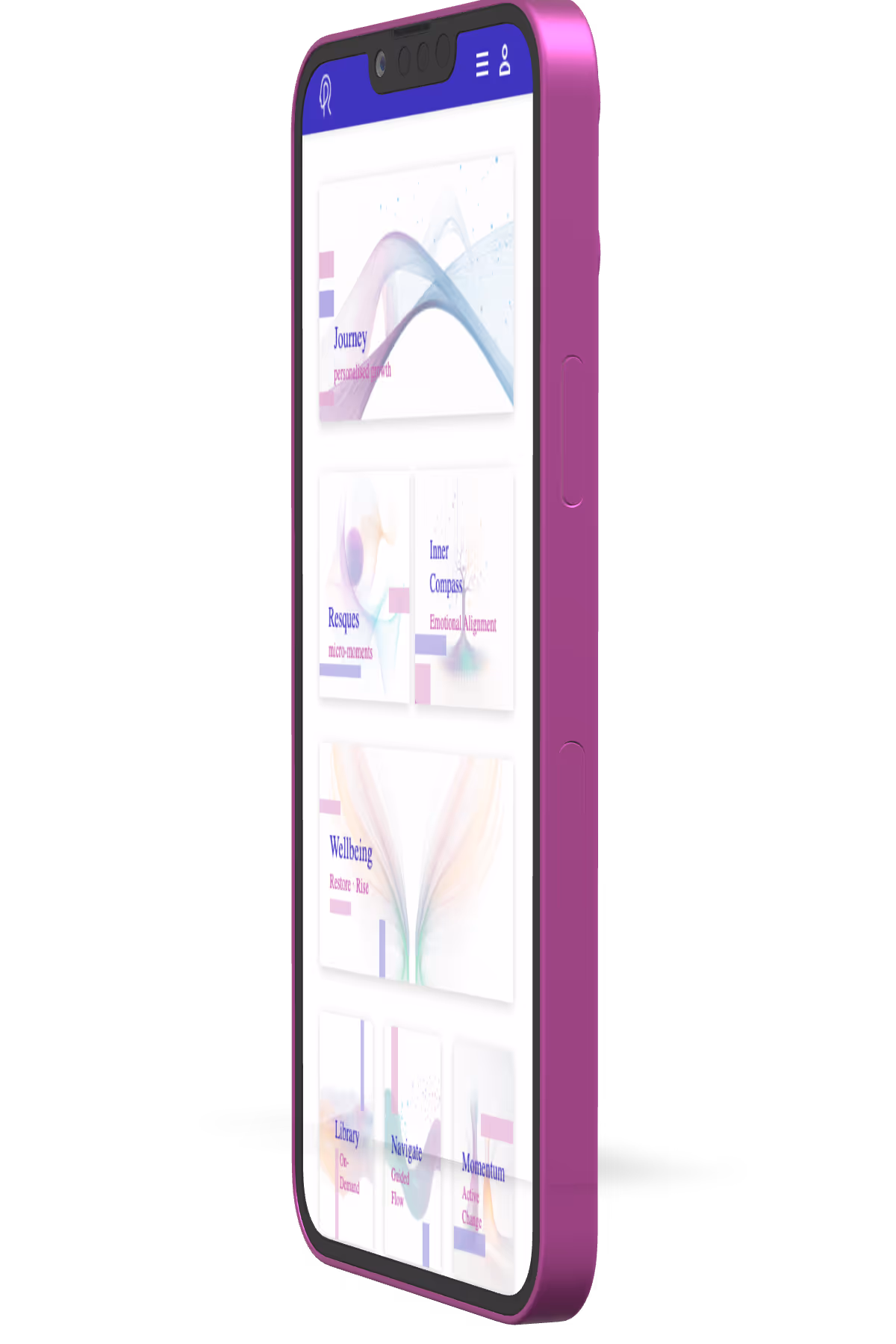 A large long still of a smart phone showing the Recoverlution platforms dashboard