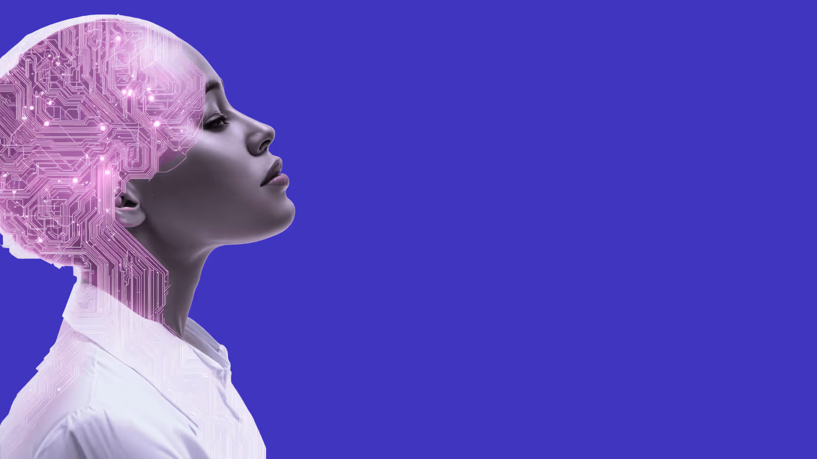 A wide bespoke branded still with a head shot of a therapist leaning up against the left side of the image in a stream of connection with their patients