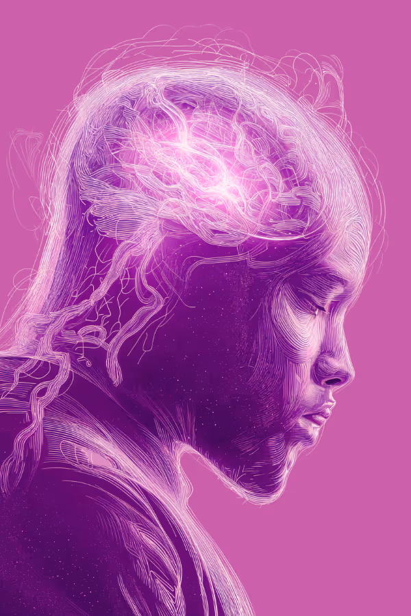 A profile side on of a patient amidst cognitive transformation