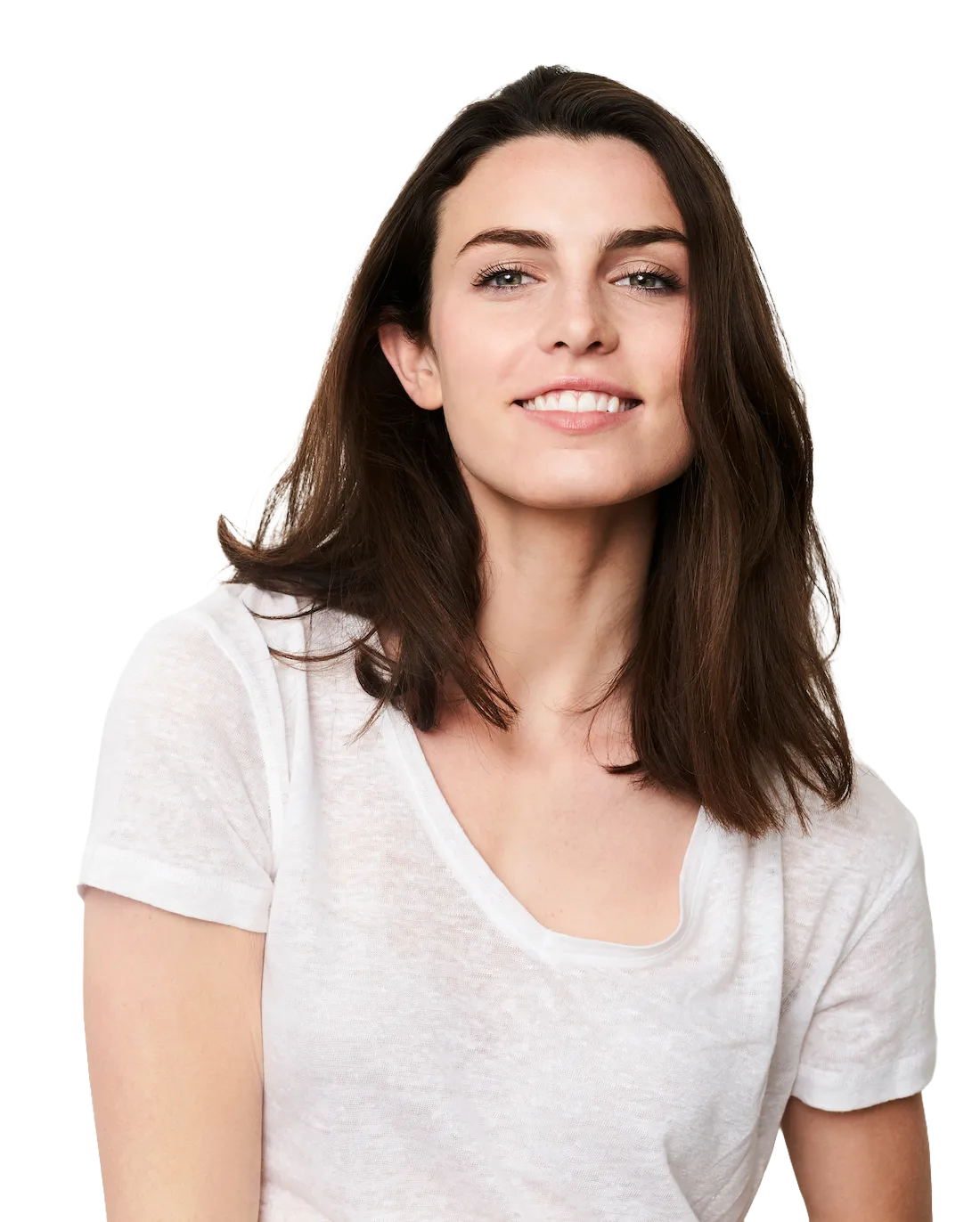 Smiling patient after cosmetic dentistry visit at Omnia Dental Care in Chino Hills CA