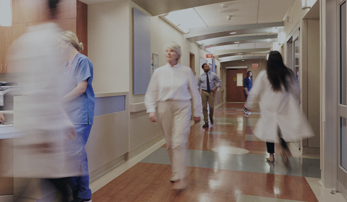 A busy hospital passage