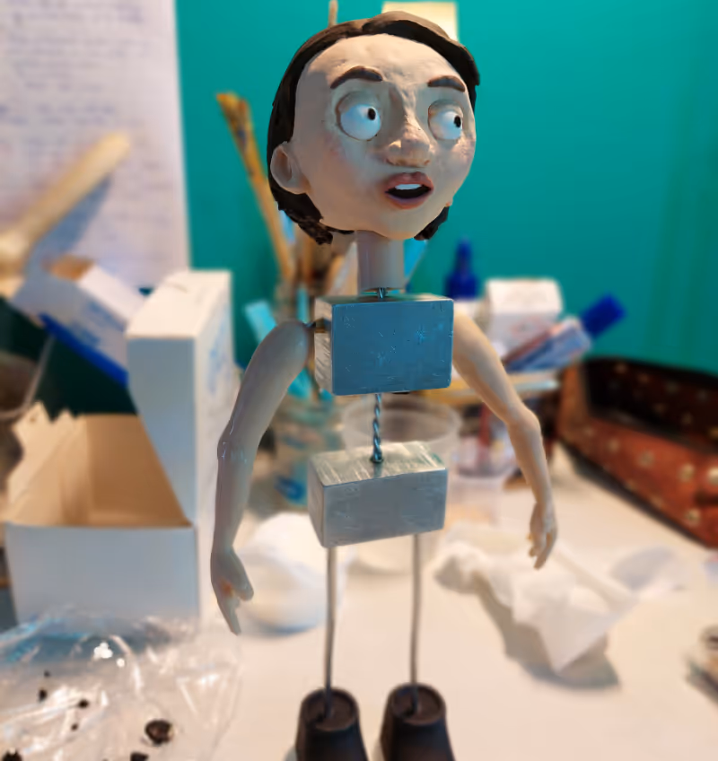 Het frame van Stop-motionpop Nia 