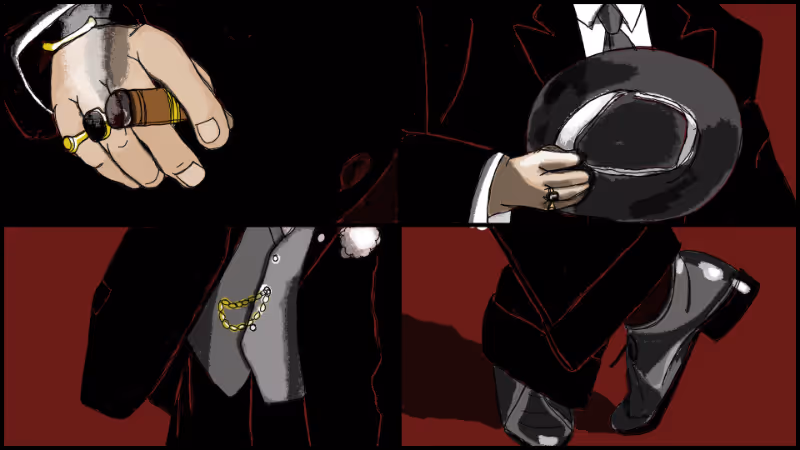 Beeld uit de videopodcast De Kruidendokter met daarop een vierluik van tekeningen van de kruidendokter