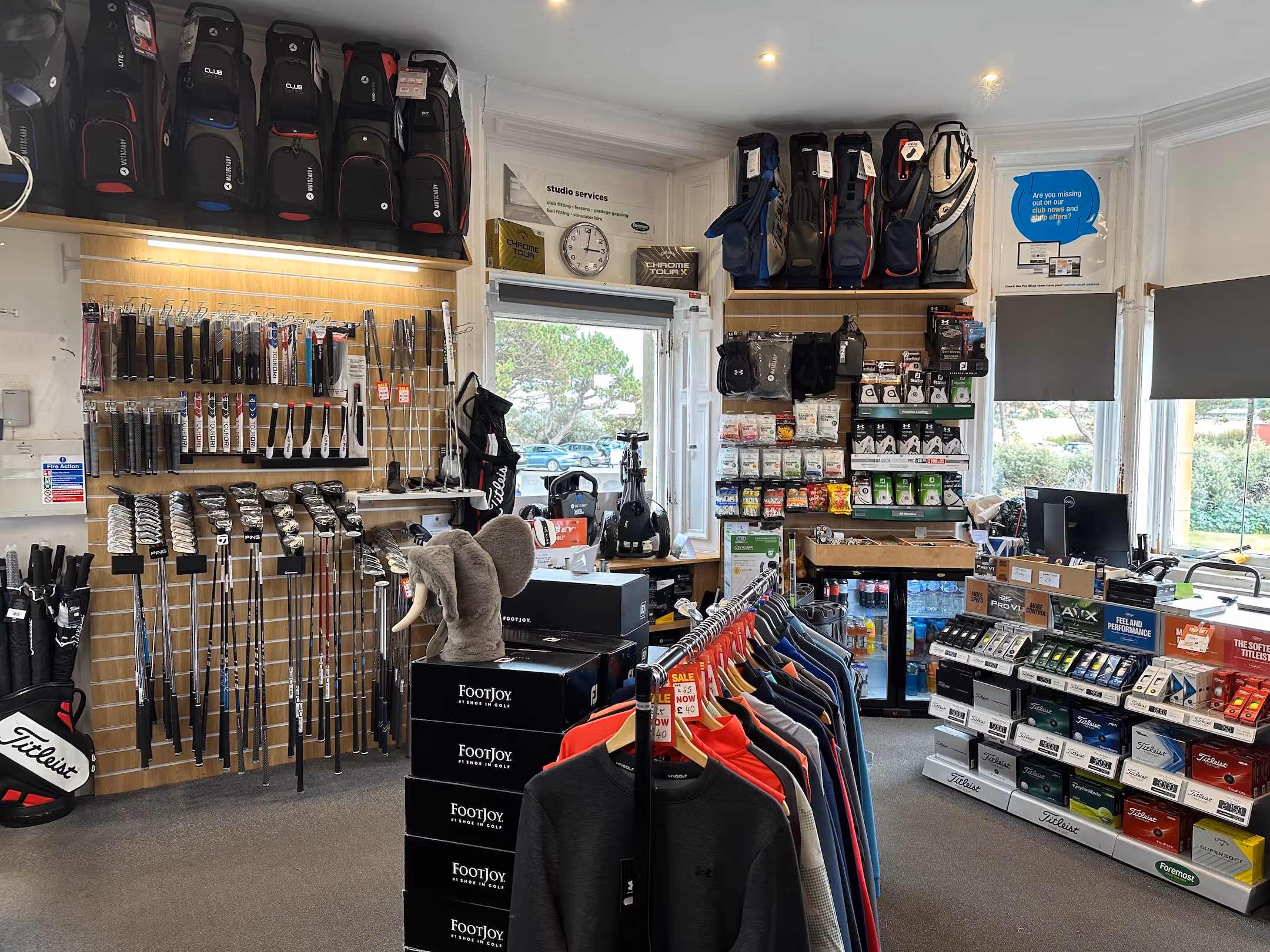 A view of the Pro Shop, situated in Winterfield Golf Club.