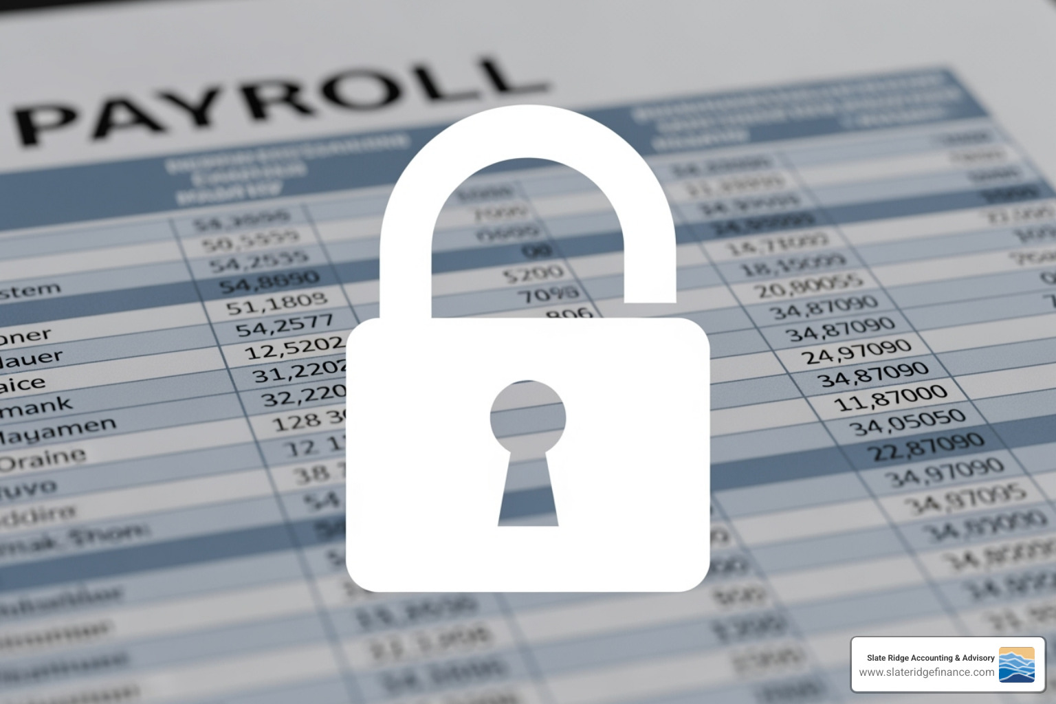 a lock icon superimposed on a payroll document - business payroll companies