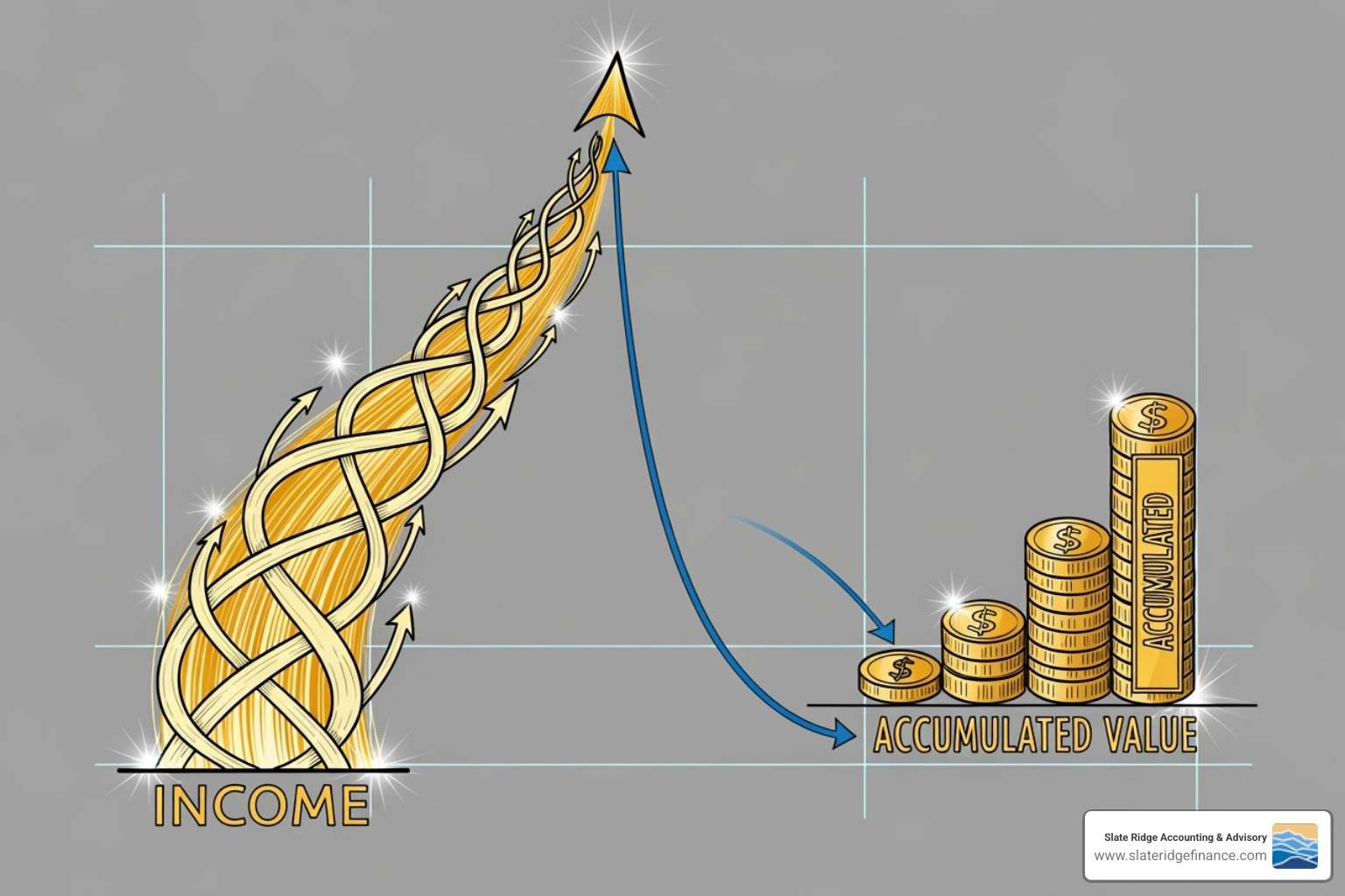 Diagram showing how net income flows to retained earnings on the balance sheet - Small business financial reporting