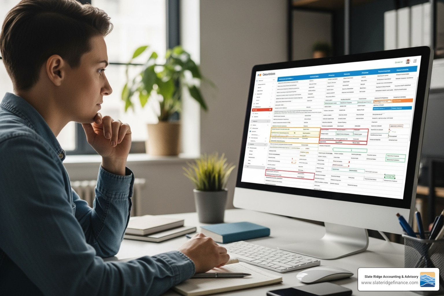 person comparing options on a screen - cost of payroll services for small business
