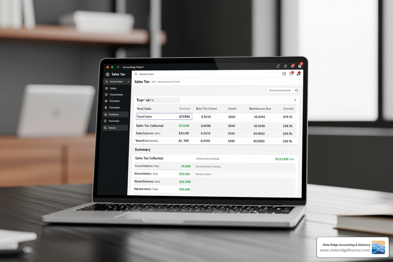 laptop screen showing a GST/HST report generated by accounting software - online accounting software small business