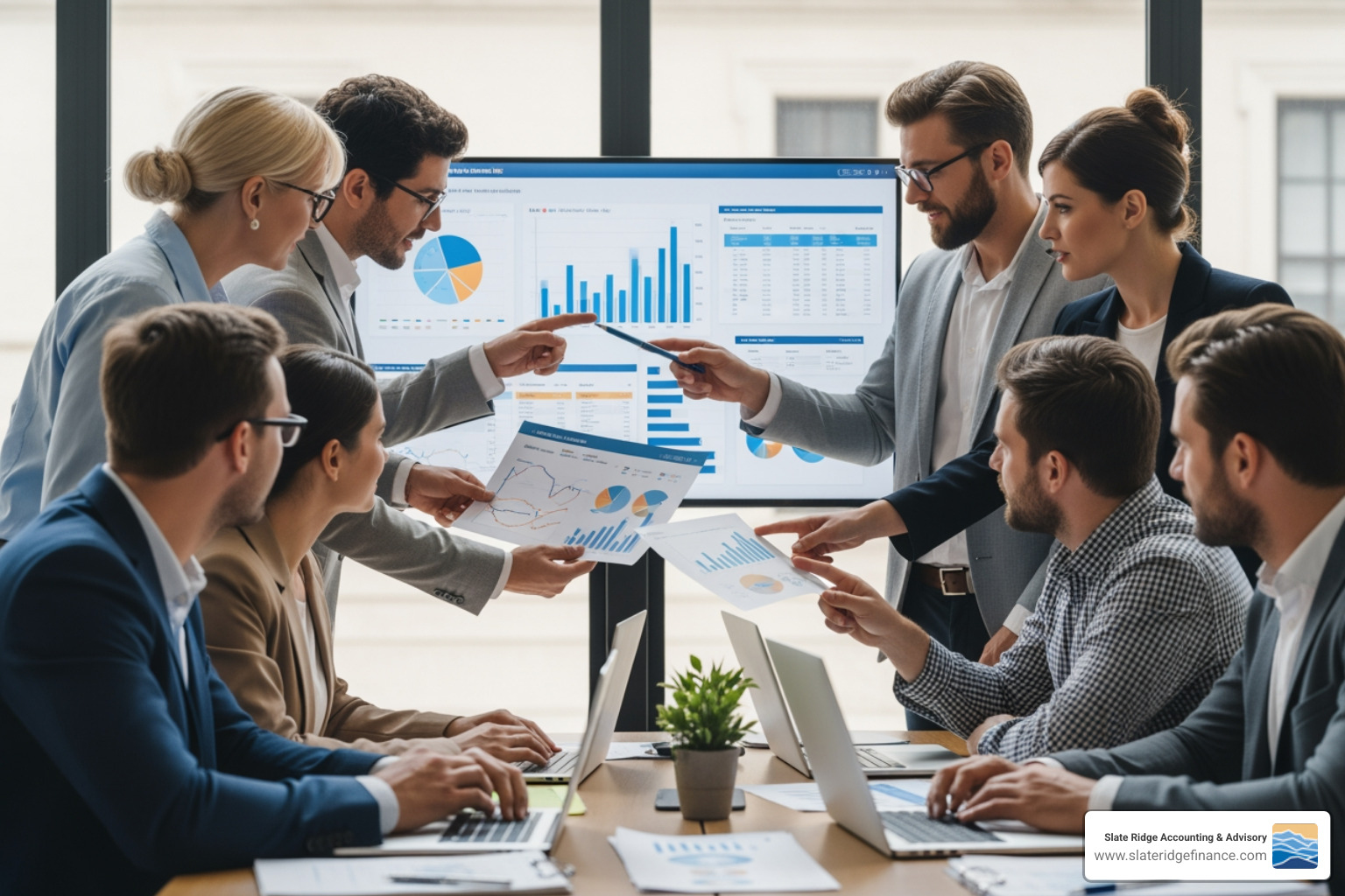 diverse team collaborating on financial charts - how cloud services benefit accounting diverse team collaborating on financial charts - how cloud services benefit accounting