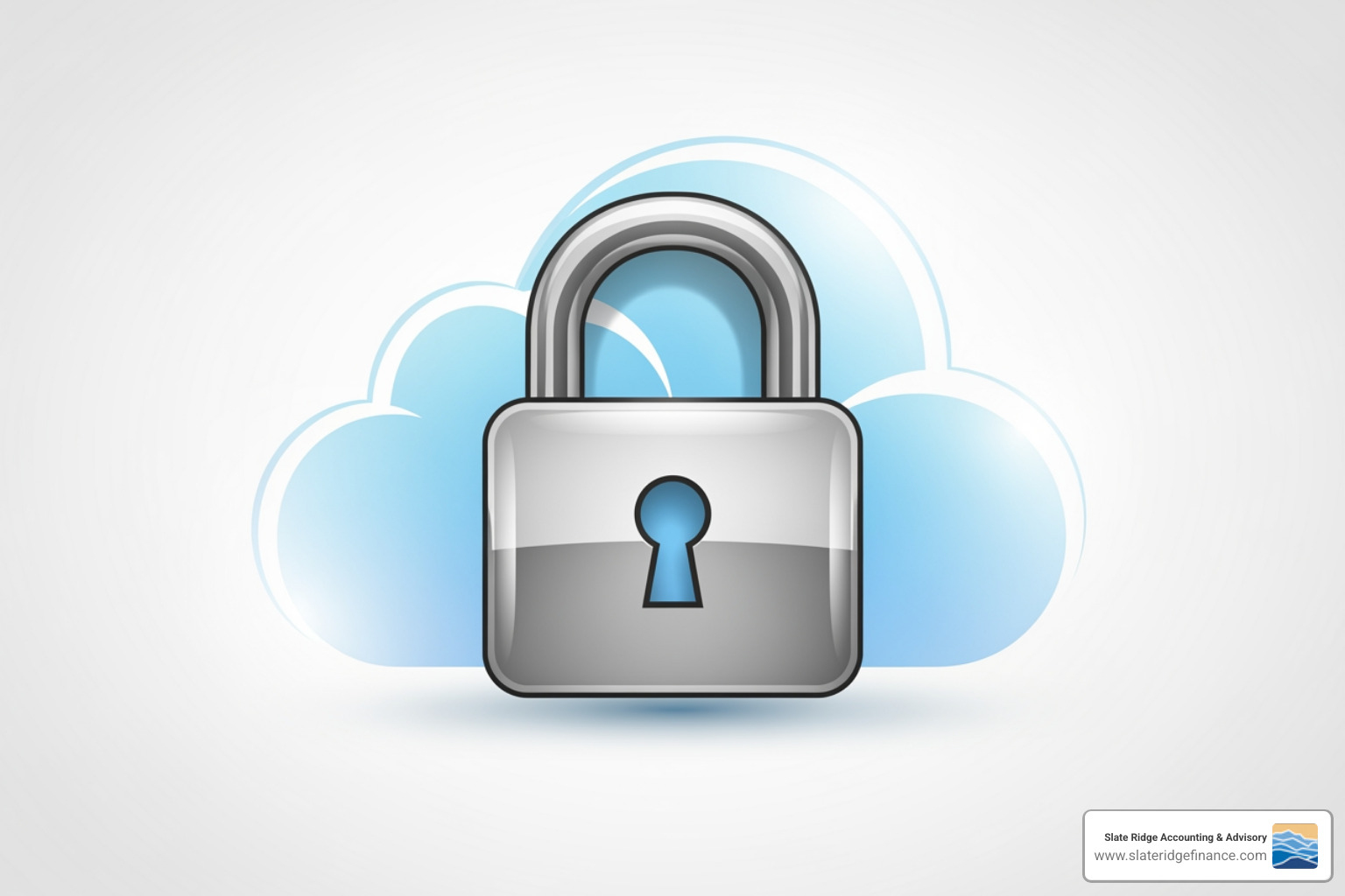 A stylized lock icon overlaid on a cloud symbol, representing robust data security in cloud computing - accounting cloud based A stylized lock icon overlaid on a cloud symbol, representing robust data security in cloud computing - accounting cloud based