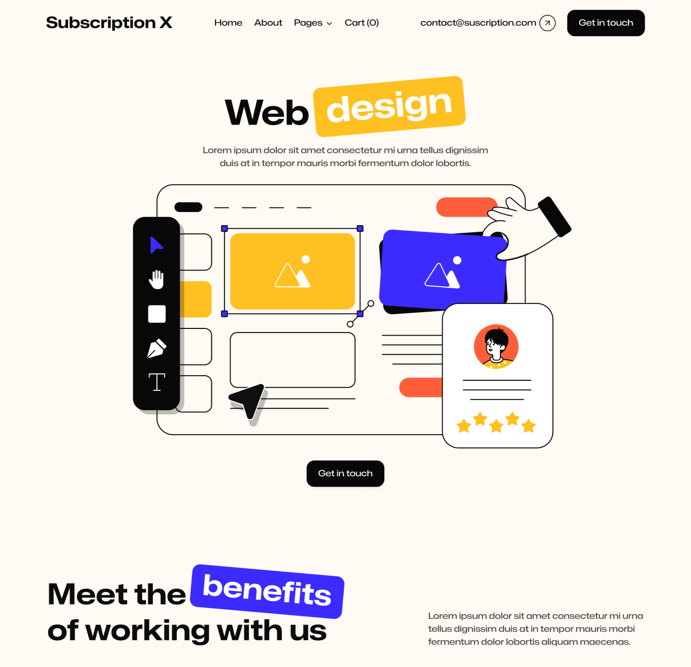 Subscription X - Service Single Hero Page Unlimited Design Agency Webflow Template