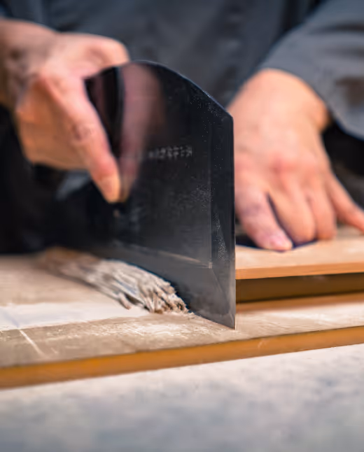 Soba making with knife in Japan