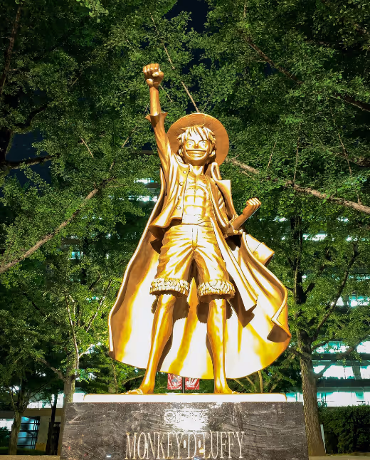 One piece Ruffy statue in Japan