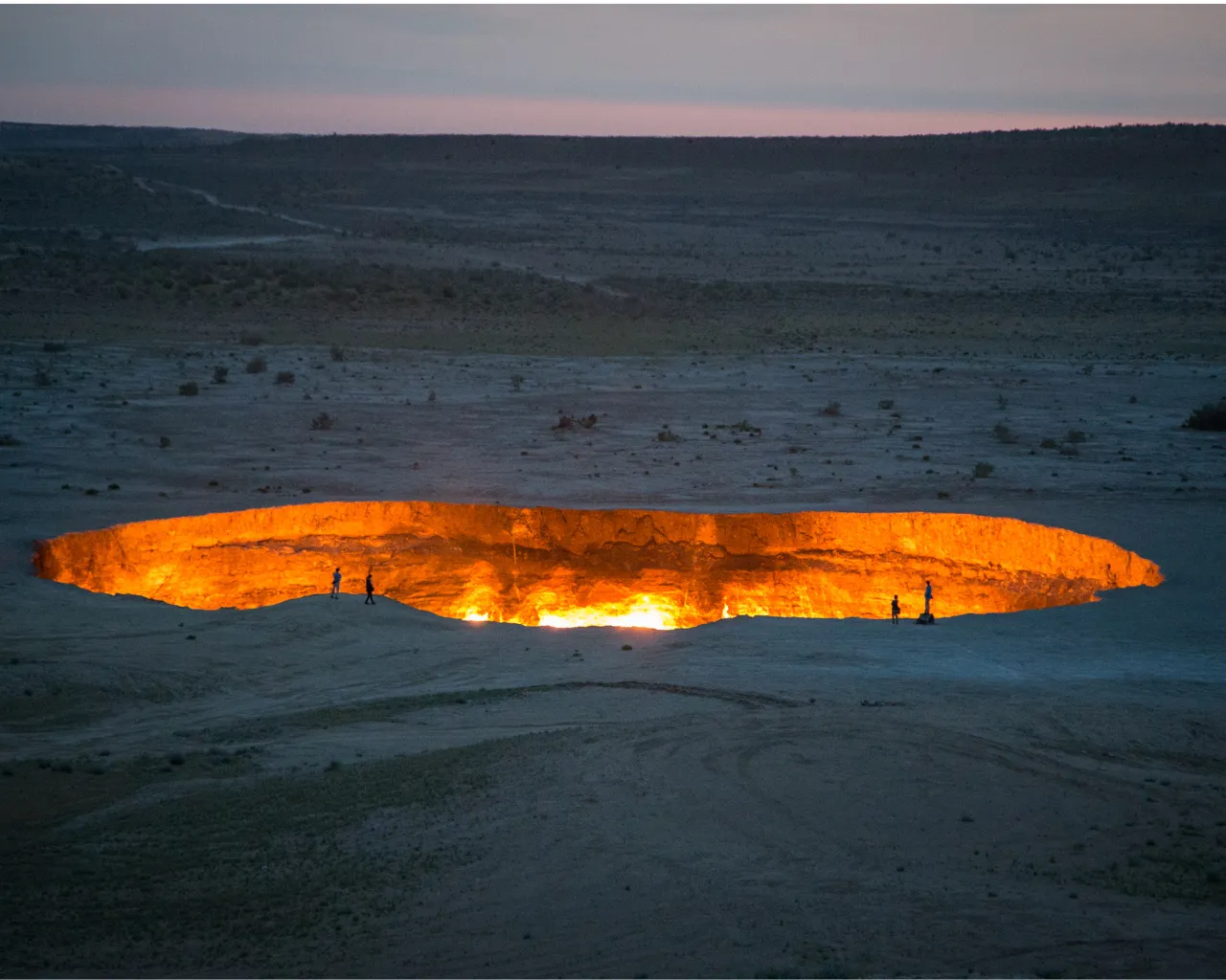 An image of Darvaza Gas Crater a.k.a. The "Door to Hell" in Turkmenistan.