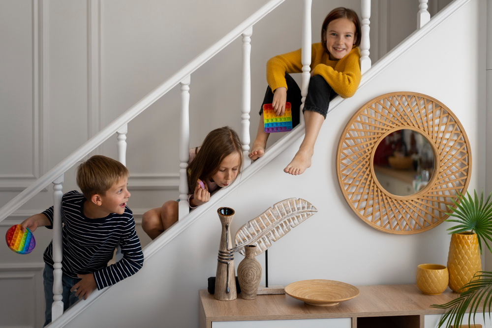 Kids’ play zone under staircase