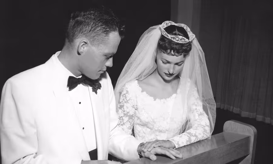 William and Fay O'Neil's wedding day
