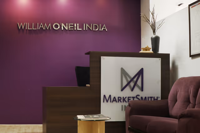 An image of William O'Neil India office reception area. 