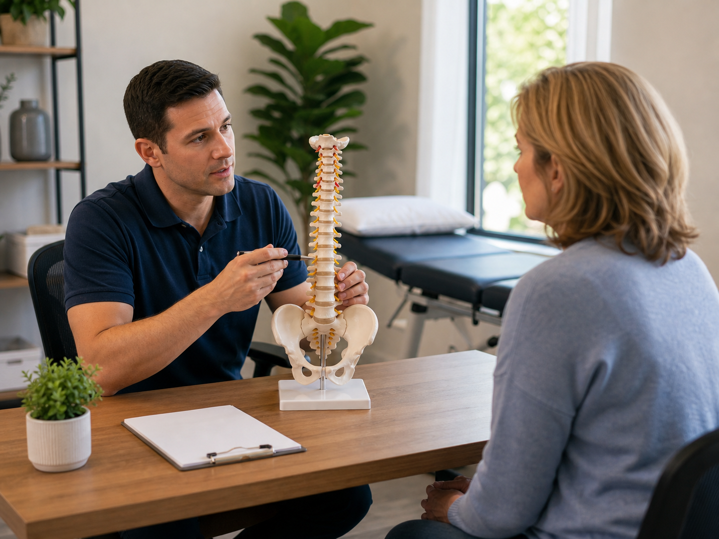 chiropractic consultation spine model