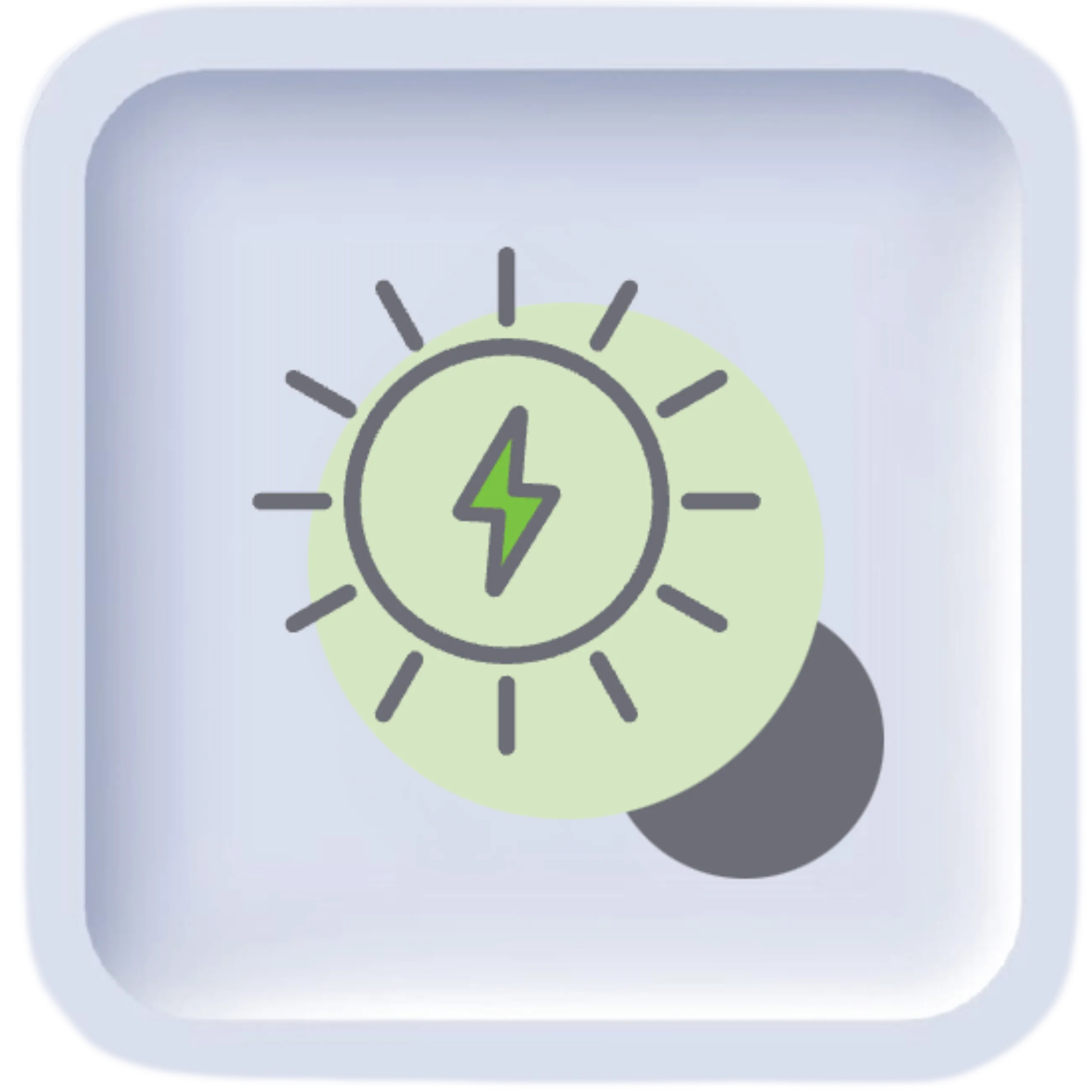 A light bulb with a lightning bolt inside of it