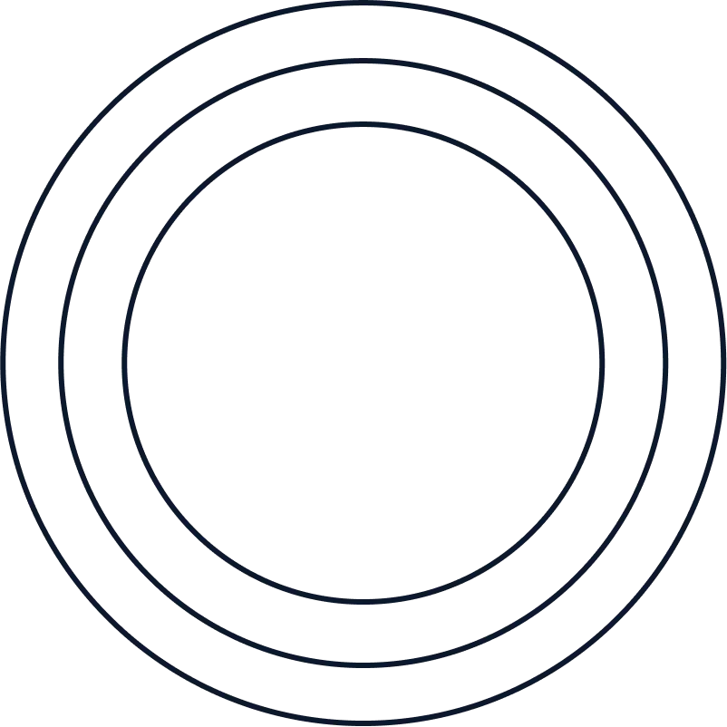 Image of three dark blue circles behind Stefan, creating a 3D effect and placing him at the center of the tools he uses.