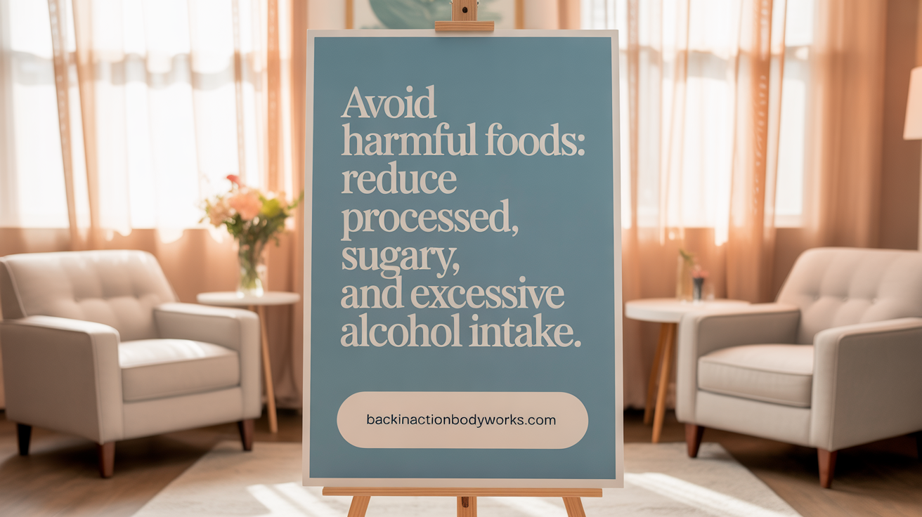 Avoid Harmful Foods: Reduce Processed, Sugary, and Excessive Alcohol Intake