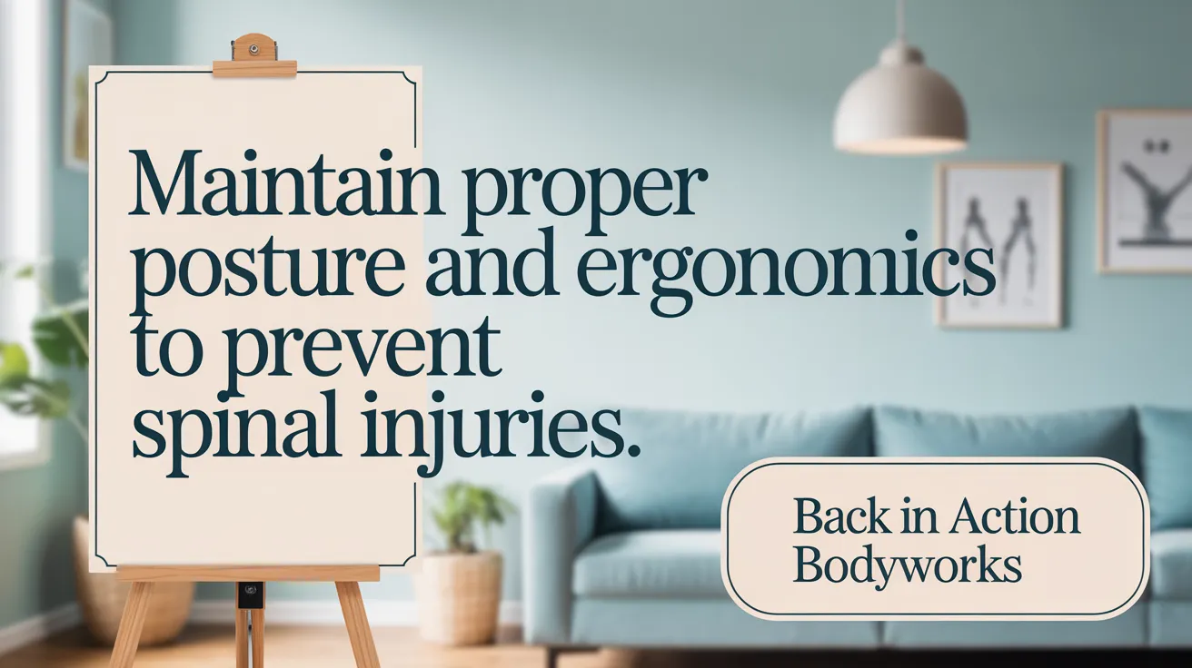 Maintain proper posture and ergonomics to prevent spinal injuries.