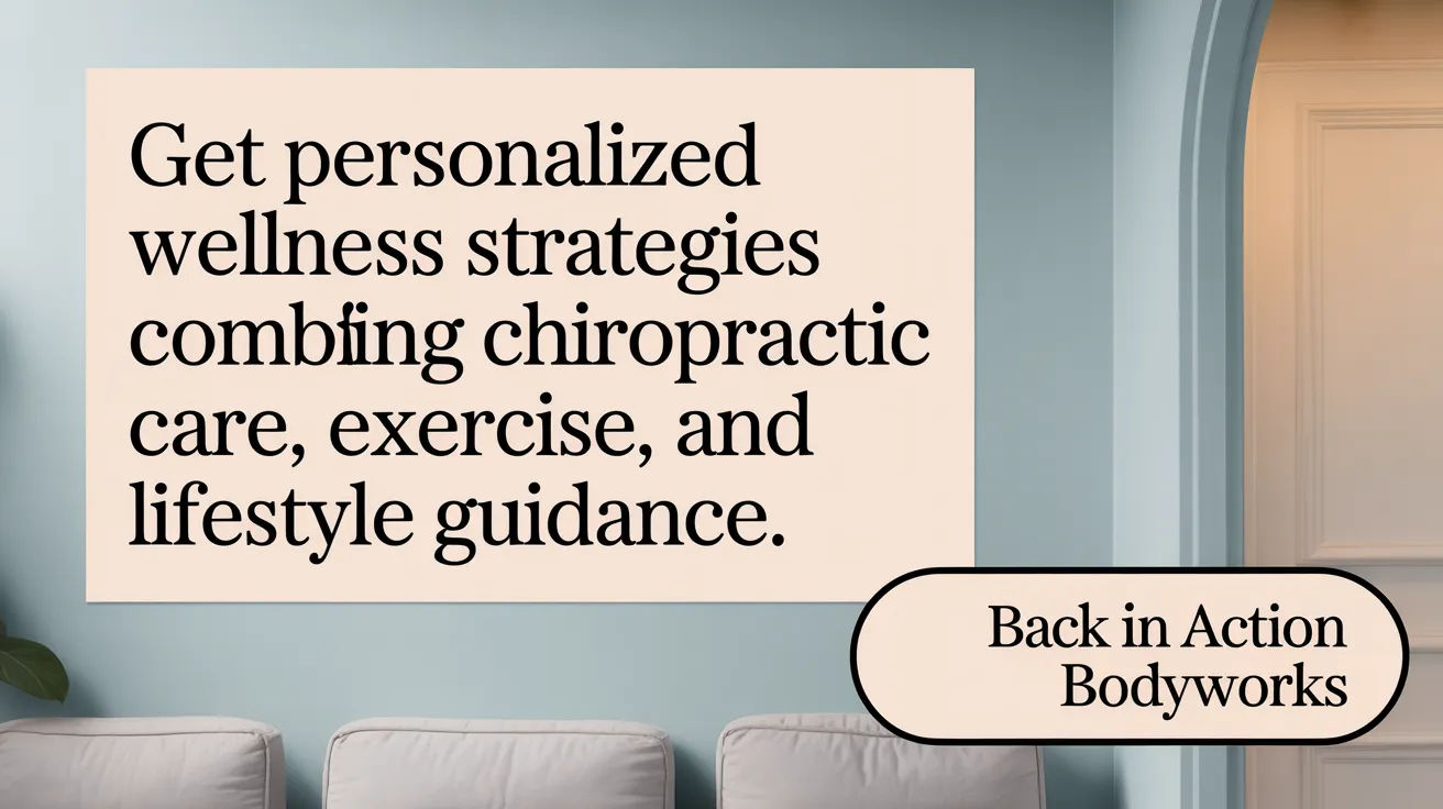 Get personalized wellness strategies combining chiropractic care, exercise, and lifestyle guidance.