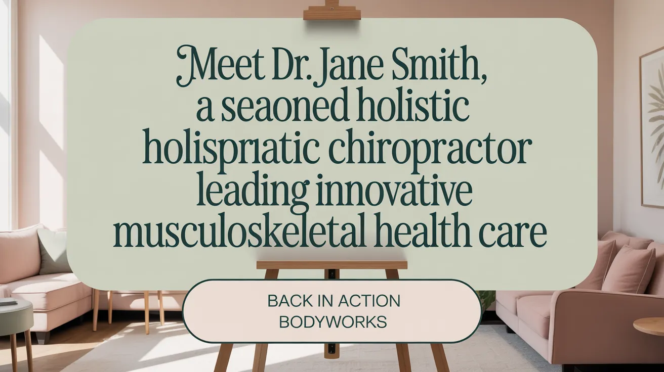 Meet Dr. Jane Smith, a seasoned holistic chiropractor leading innovative musculoskeletal health care.