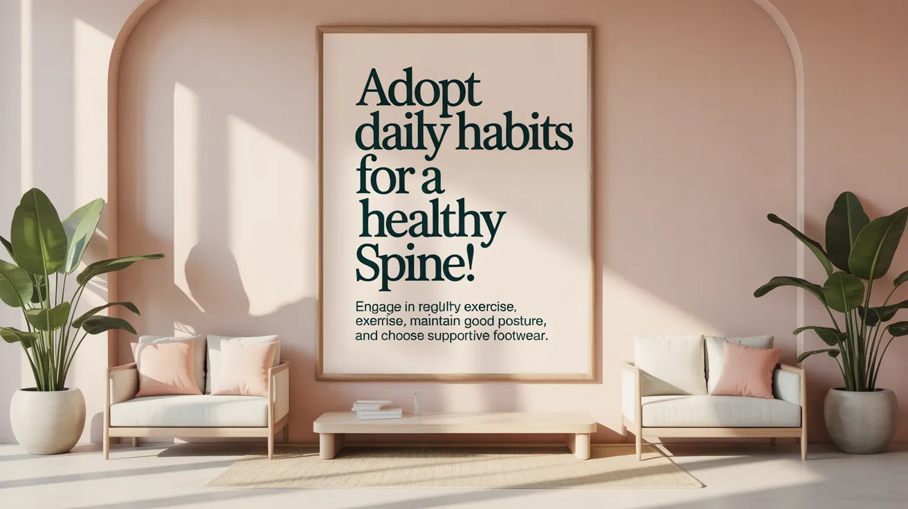 Adopt Daily Habits for a Healthy Spine! Engage in regular exercise, maintain good posture, and choose supportive footwear.