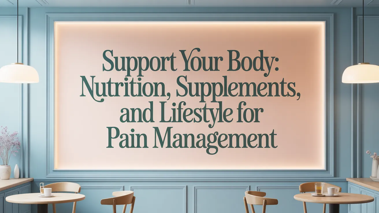 Support Your Body: Nutrition, Supplements, and Lifestyle for Pain Management