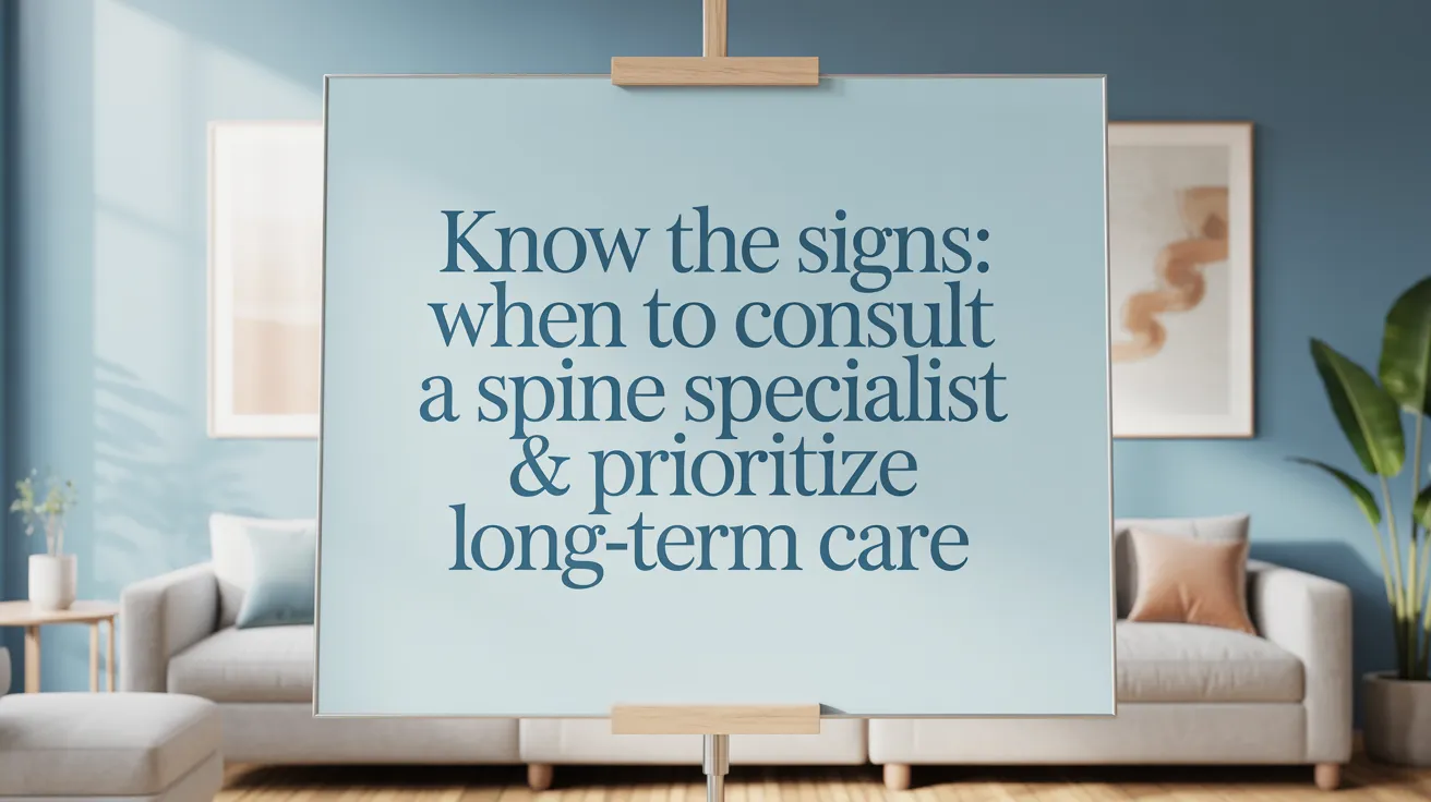 Know the Signs: When to Consult a Spine Specialist &amp; Prioritize Long-Term Care