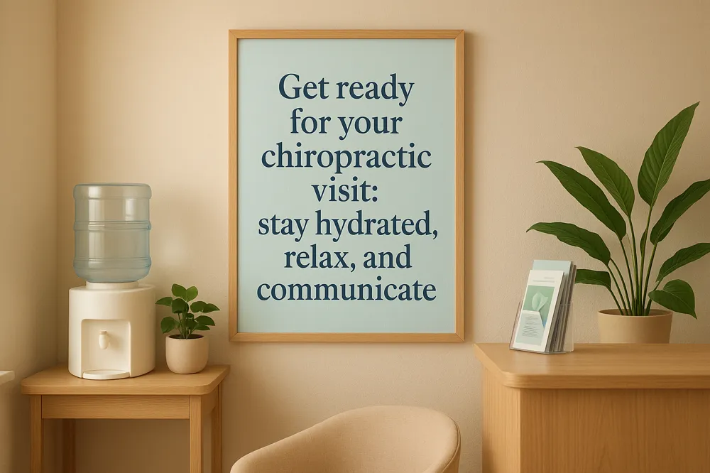 Get ready for your chiropractic visit: stay hydrated, relax, and communicate.