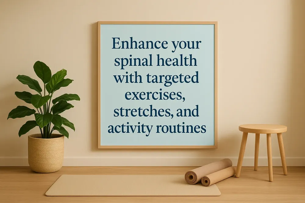 Enhance your spinal health with targeted exercises, stretches, and activity routines.