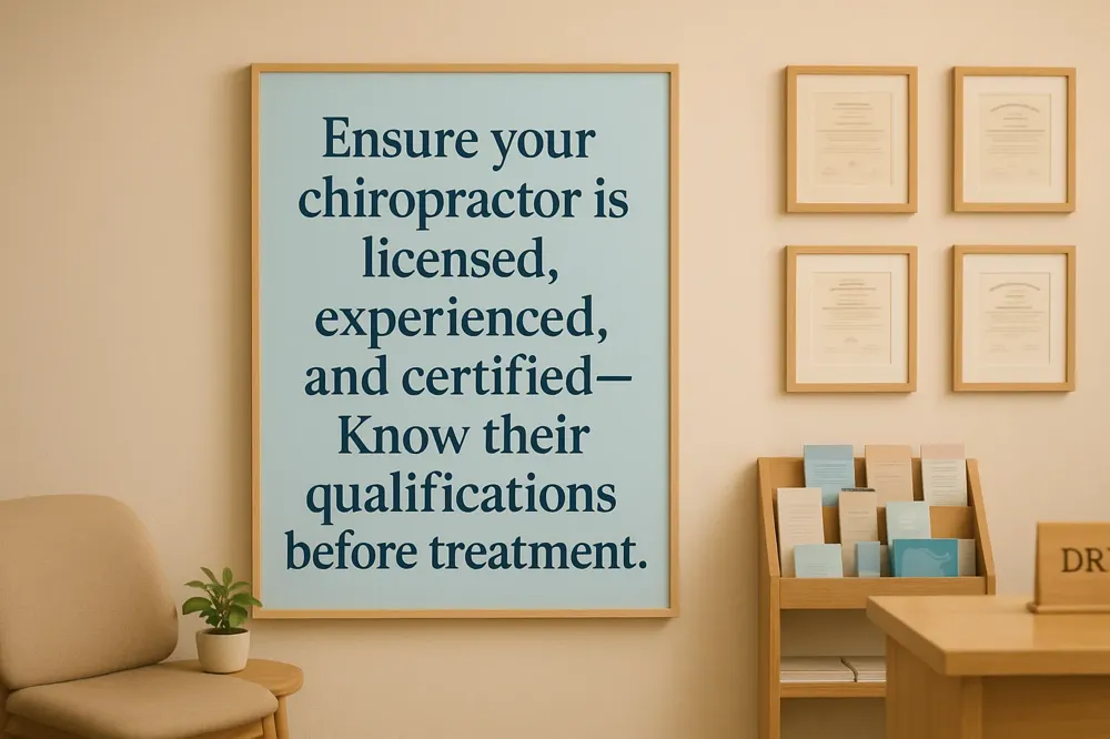 Ensure your chiropractor is licensed, experienced, and certified—Know their qualifications before treatment.