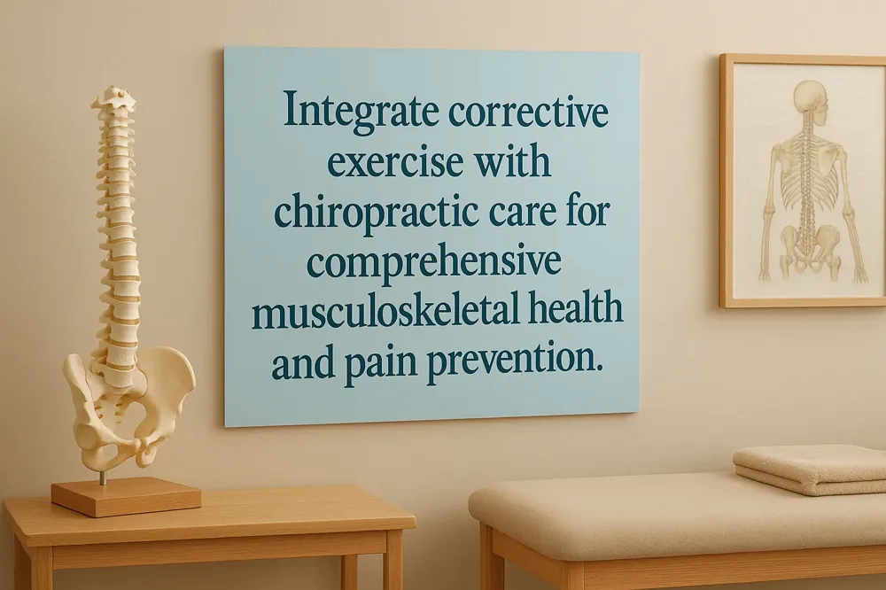 Integrate corrective exercise with chiropractic care for comprehensive musculoskeletal health and pain prevention.