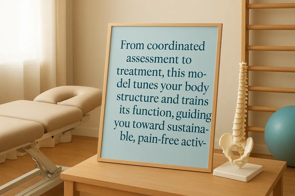 From coordinated assessment to treatment, this model tunes your body's structure and trains its function, guiding you toward sustainable, pain-free activity.