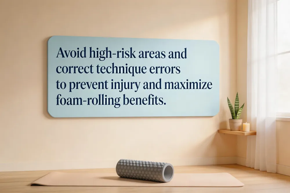 Avoid high‑risk areas and correct technique errors to prevent injury and maximize foam‑rolling benefits.