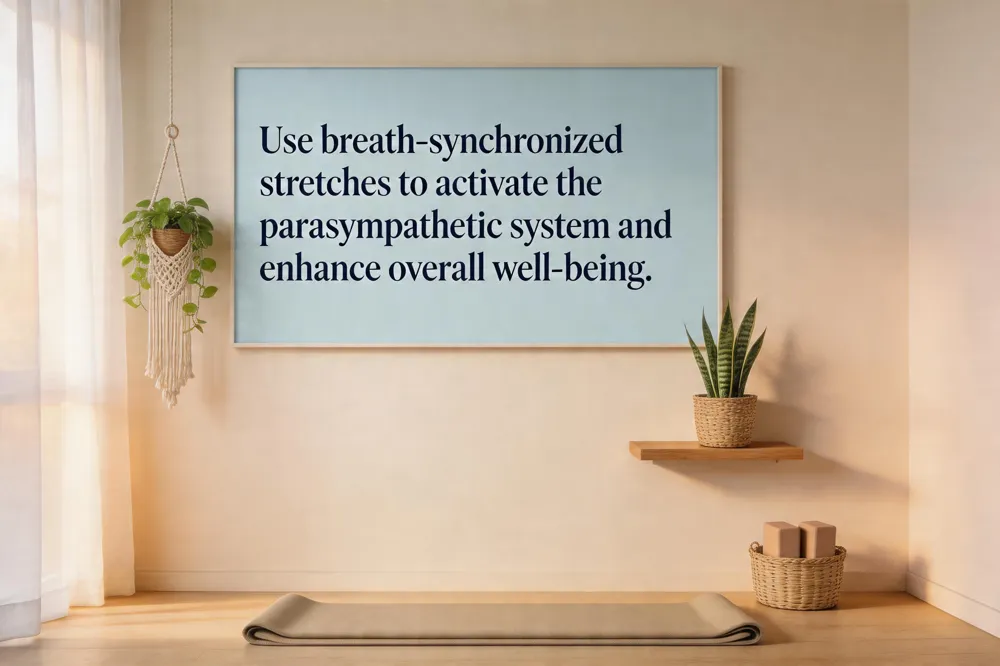 Use breath‑synchronized stretches to activate the parasympathetic system and enhance overall well‑being.