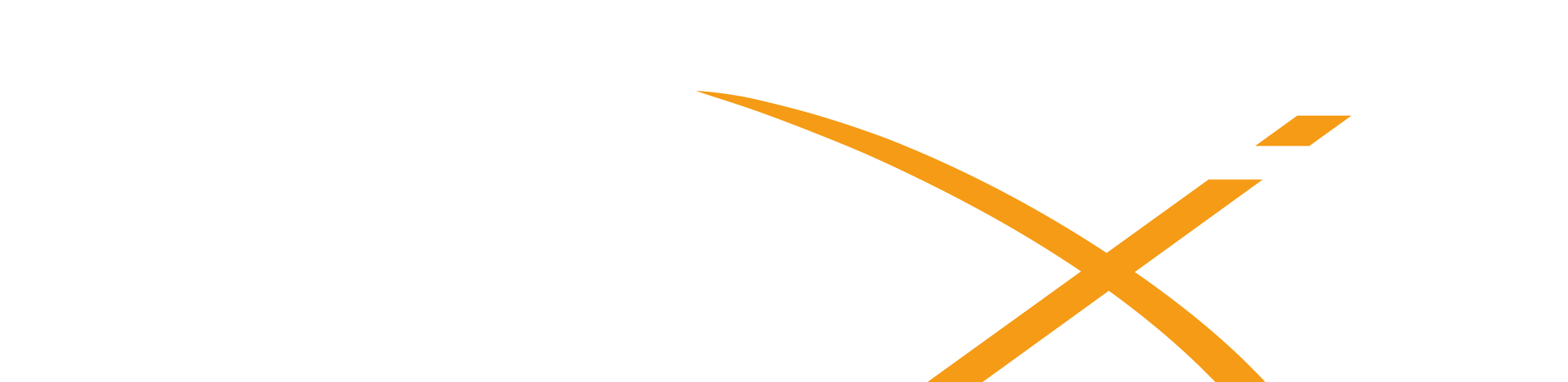 Pronexis Logo in weiss mit orangenem X