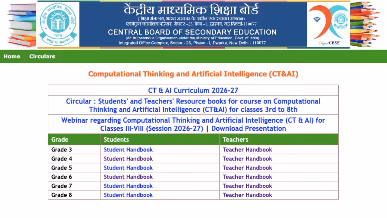 Free official CBSE Teacher and Student Resource Books for Computational Thinking and Artificial Intelligence