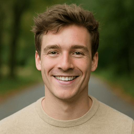 Uploaded outdoor selfie of a smiling man used to generate professional AI headshots