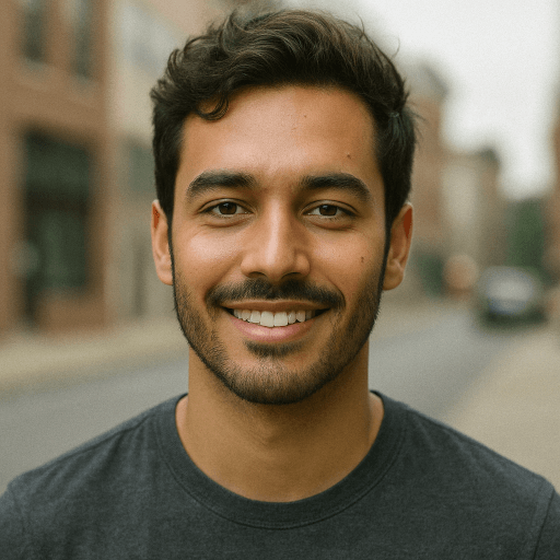 Uploaded outdoor selfie of a man with an urban background for generating AI professional headshots