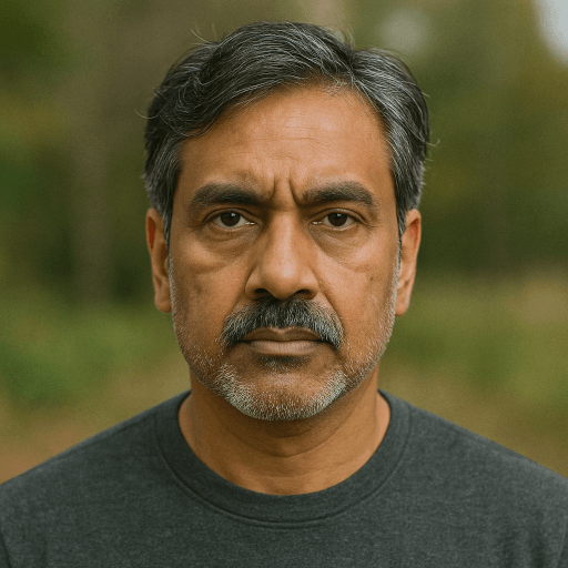 Uploaded outdoor selfie of a mature man with a serious expression for AI-based headshot generation