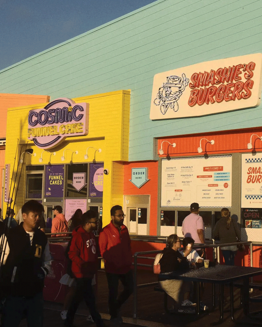 Snackville food court at the Santa Monica Pier